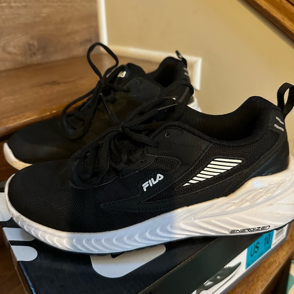 Fila Black and White Athletic Shoes